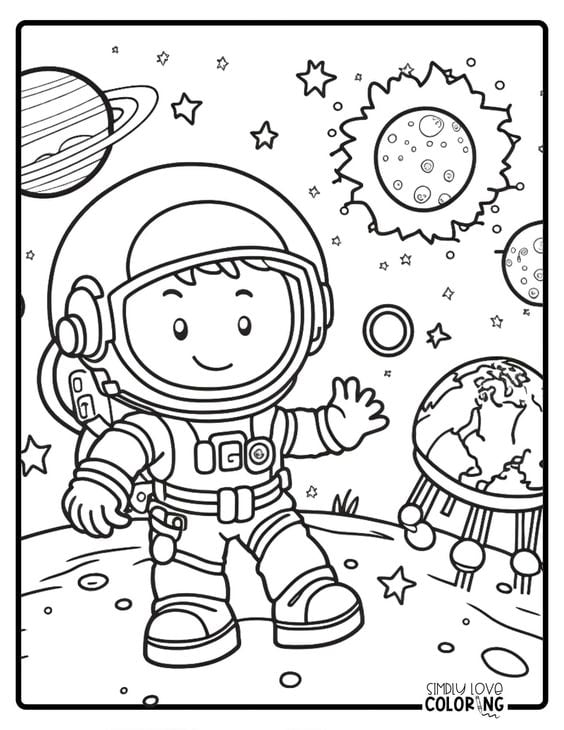 Dibujos de astronautas para colorear: 10 plantillas que puedes imprimir