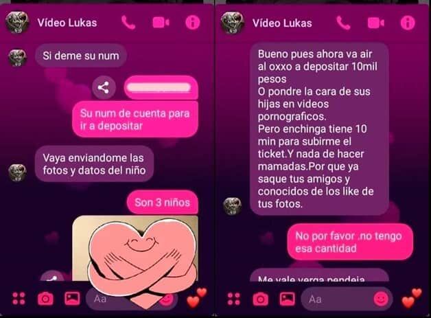 Madre extorsionada