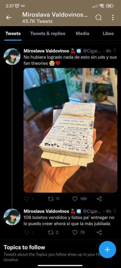 Tuit de Miroslava Valdovinos, revendedora de boletos para el Corona Capital 2022