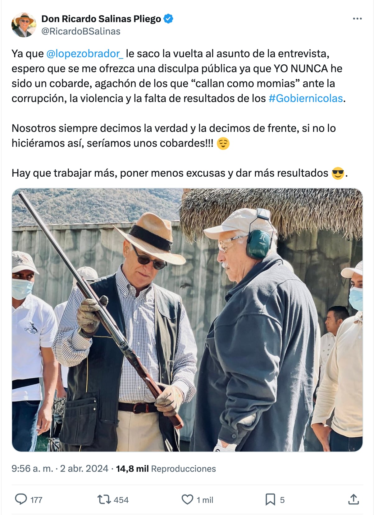 Ricardo Salinas Pliego pide disculpa de AMLO