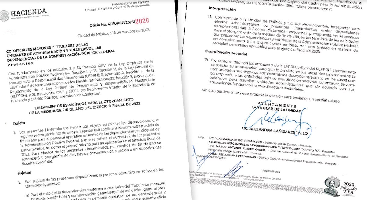 Oficio sobre beneficio a burócratas/Foto: Agenda Propia