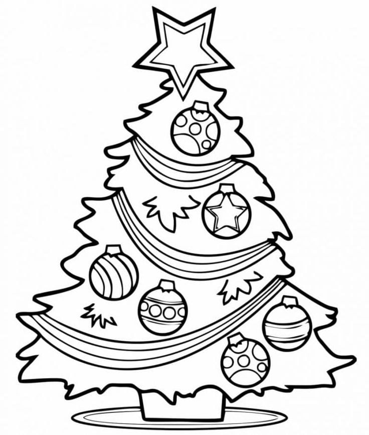 Dibujos de árbol de Navidad para colorear