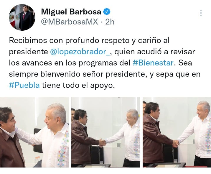 Twit Miguel Barbosa