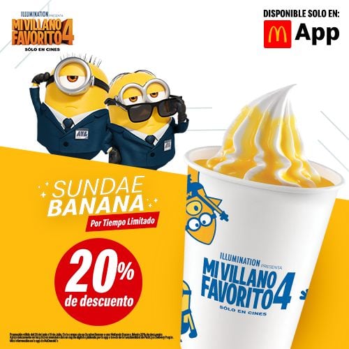 Sundae Banana de Mi Villano Favorito 4 en McDonald's