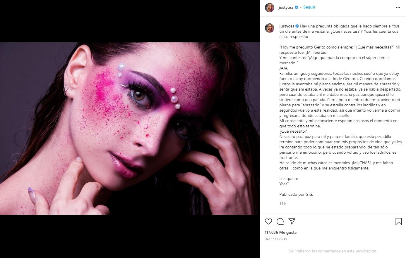 YosStop sueña todas las noches con su libertad