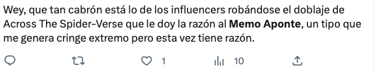 Memes le dan la razón Memo Aponte tras opinar del doblaje en Spider-Man con startalents
