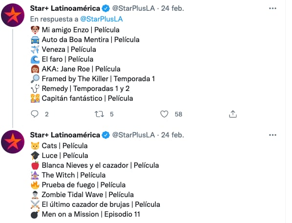 Estrenos en Star Plus