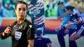 Katia Itzel García auxilia a árbitro con calambre durante partido del Mundial 2026