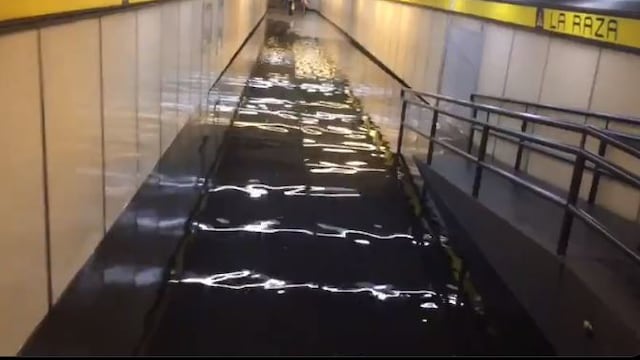 Inundación en Metro La Raza