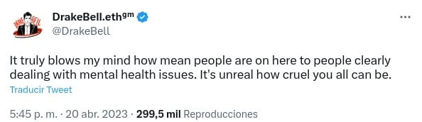 Drake Bell lamenta que las personas sean crueles