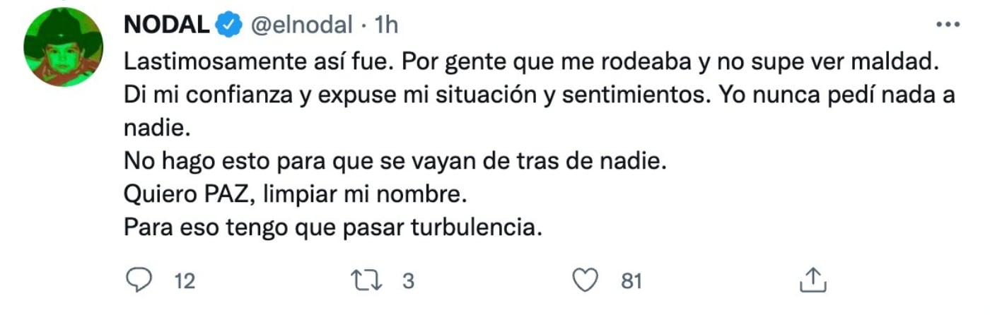 Respuesta de Christian Nodal sobre Belinda