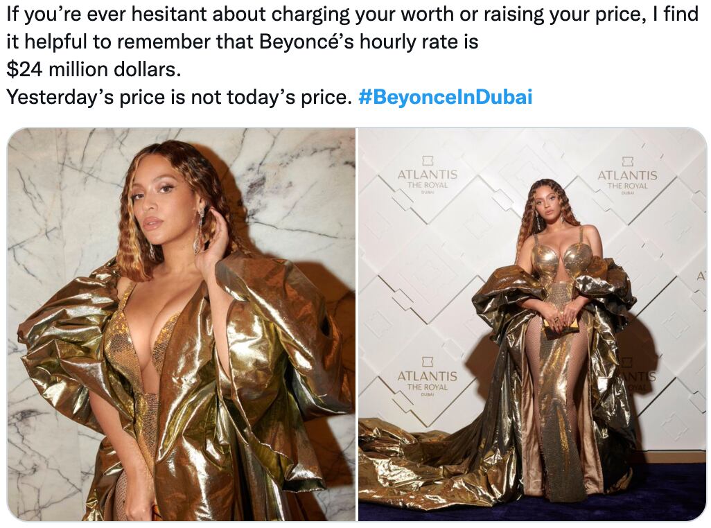 Así se vio Beyoncé para su show en Dubái