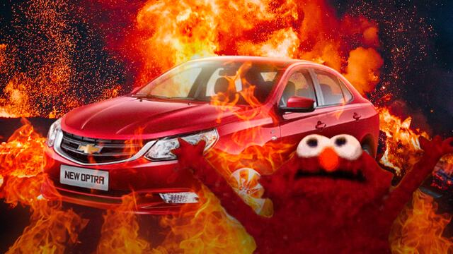 Optra se consumió en llamas