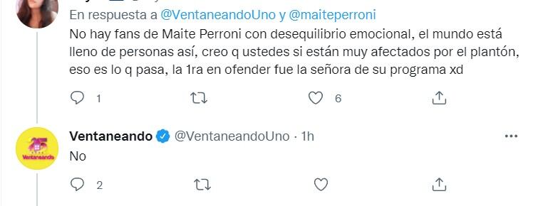 Respuesta de 'Ventaneando' a internauta