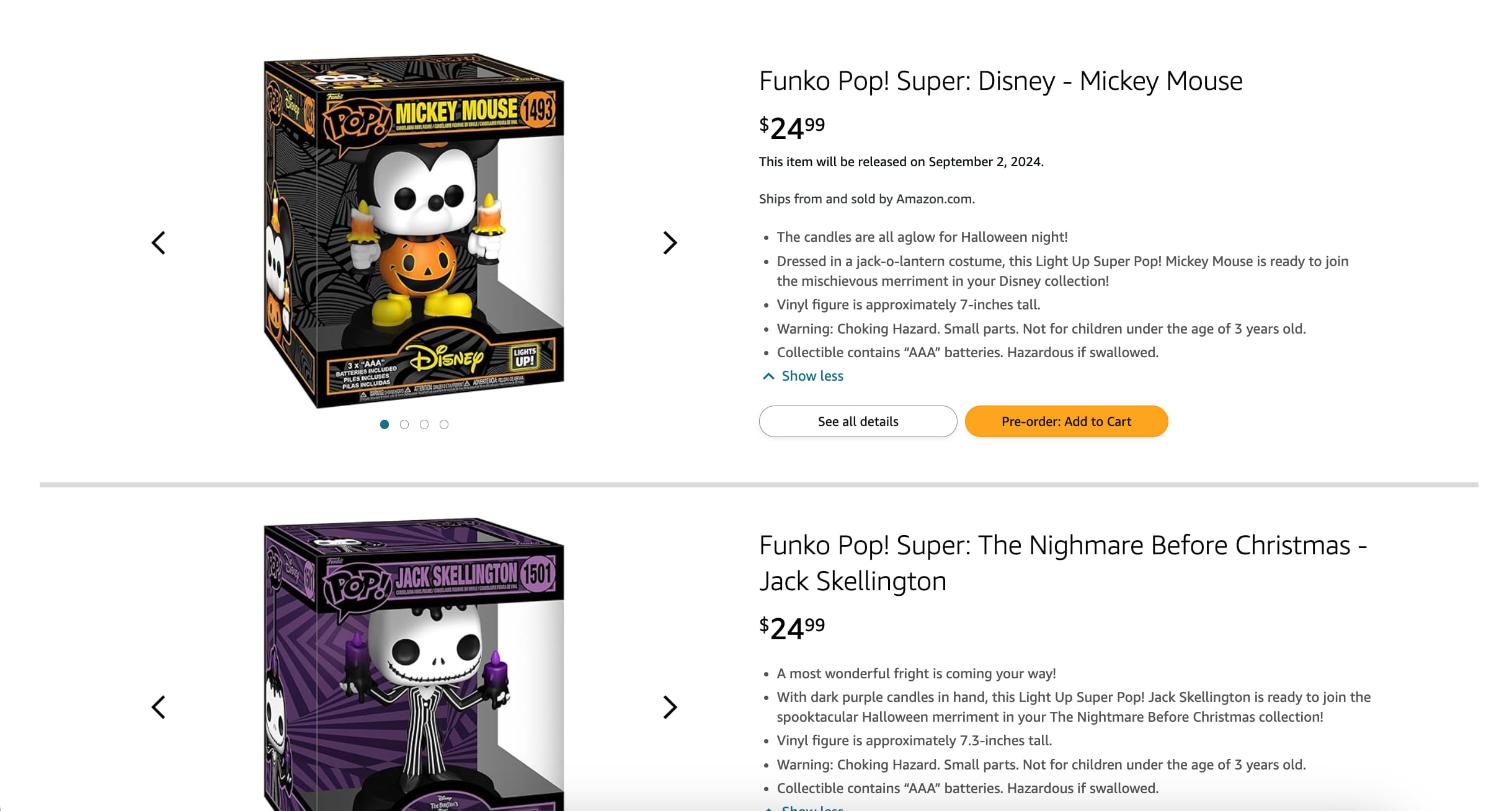 Funko Pop! de Jack Skellington, Mickey y Darth Vader para Halloween