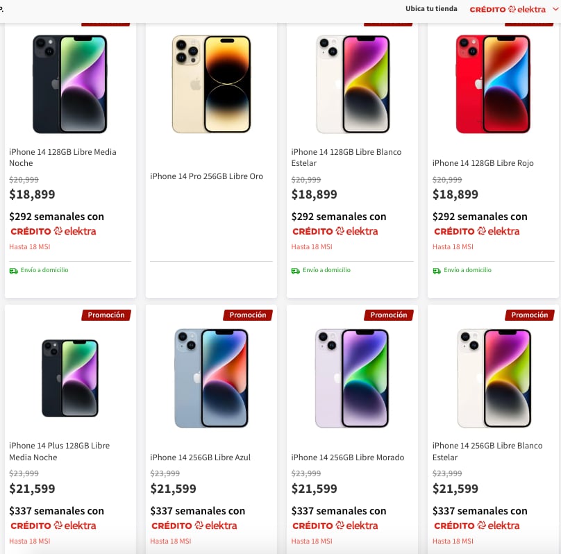 Elektra pone de promoción los iPhone 14