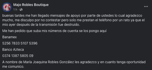 Majo Robles Boutique pide ayuda tras agresión