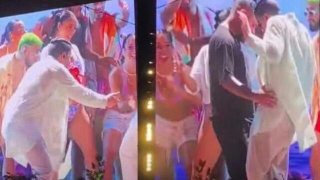 Bad Bunny baila muy pegadito con fan
