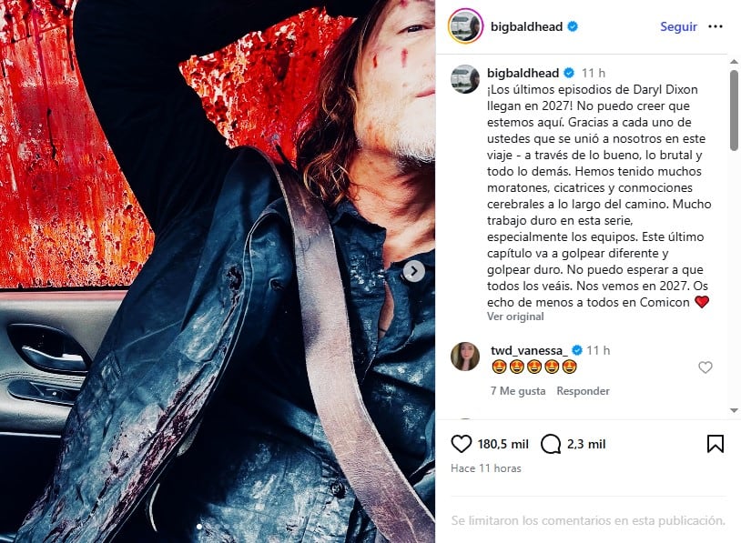Daryl Dixon dice adiós: Norman Reedus se despide de The Walking Dead
