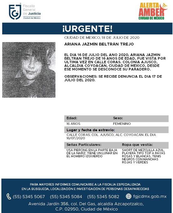 Ficha de búsqueda de Ariana.