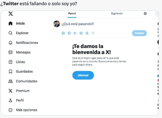 Este 23 de abril se registró una caída en X, antes Twitter