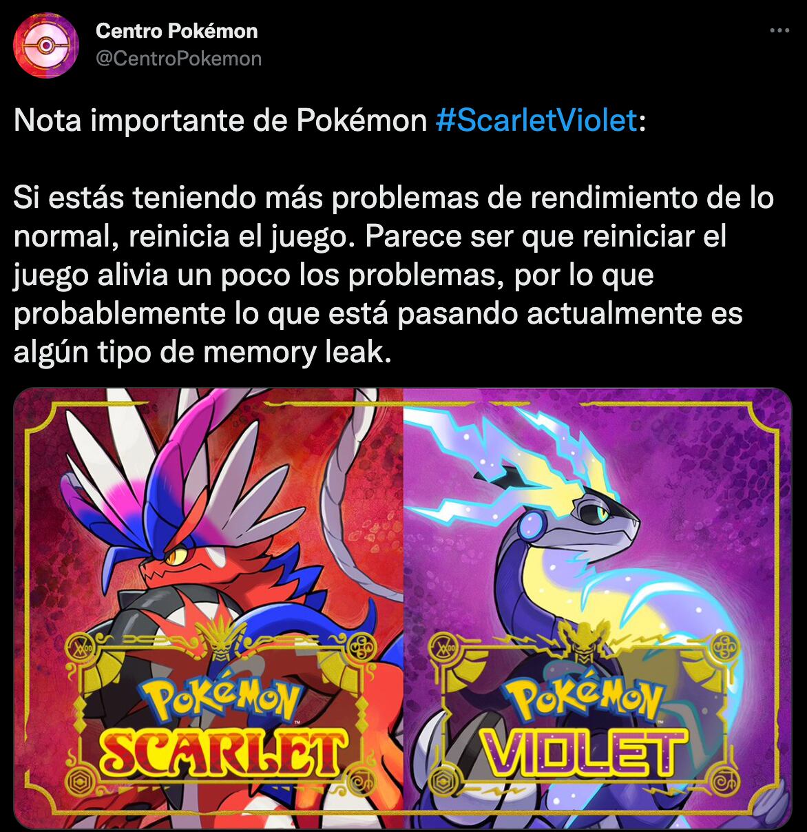 Problemas Pokémon Escarlata y Púrpura