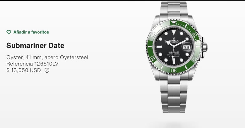 Relox Rolex Submarine Starbucks 126610LV