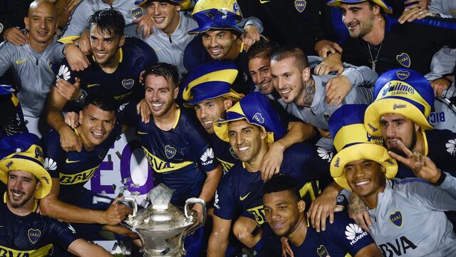 Cardona, Goltz y Benedetto celebraron el bicampeonato de Boca