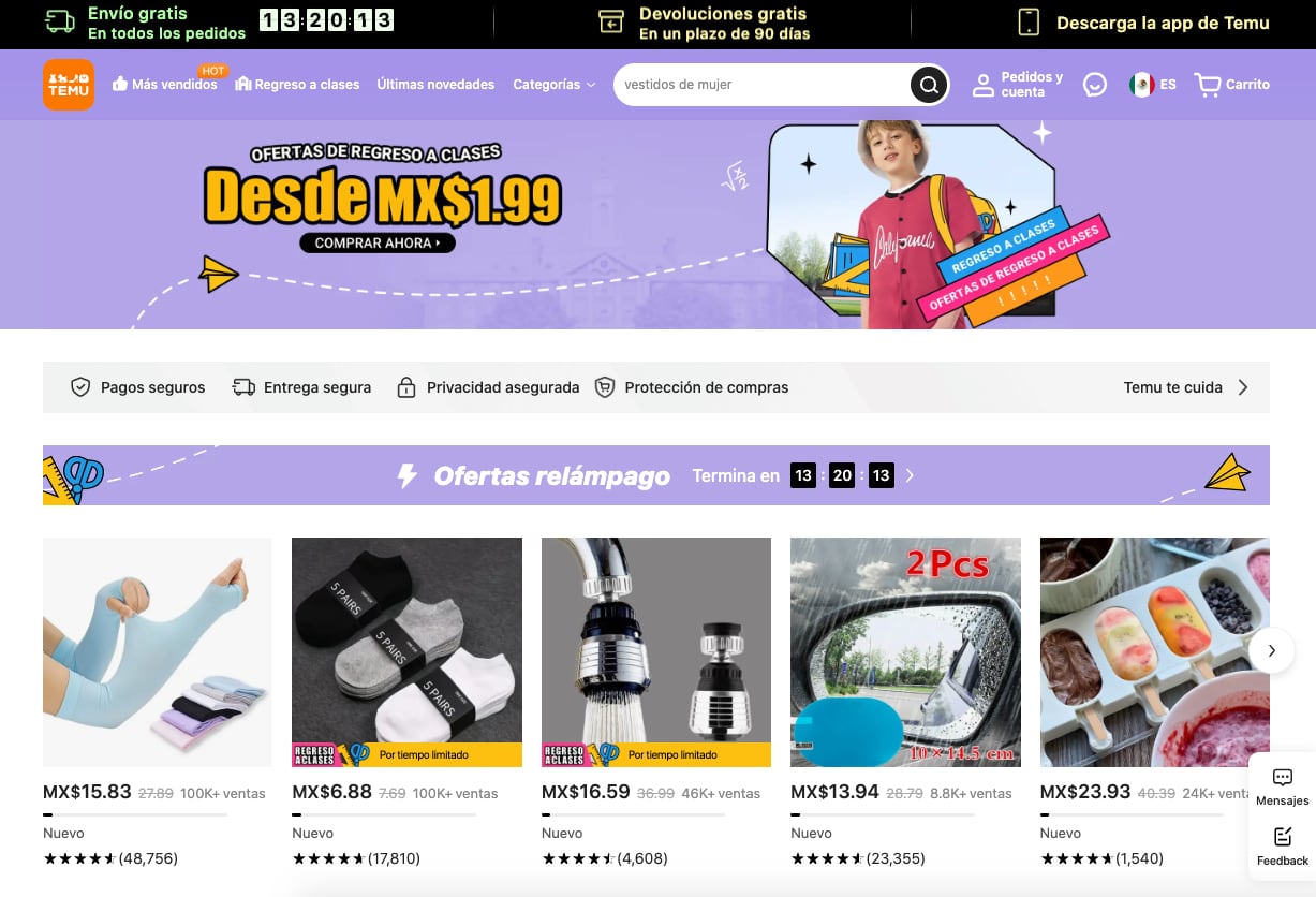 Temu es la nueva aplicación de compras en línea