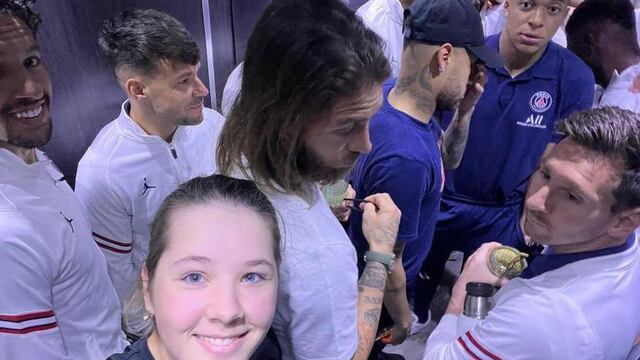 La joven golfista, Marta Silchenko, se encontró a Lionel Messi, Kylian Mbappé y otros futbolistas del PSG.