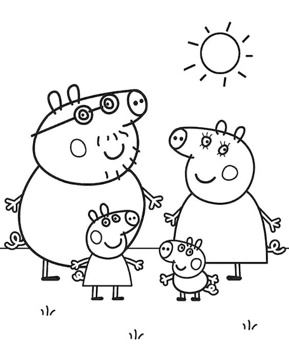Dibujos de Papá Cerdito de Peppa Pig para el Día del Padre