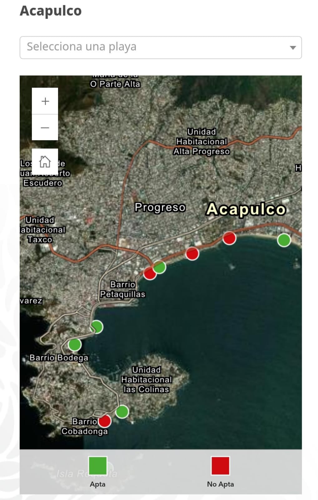 Playas contaminadas en Acapulco