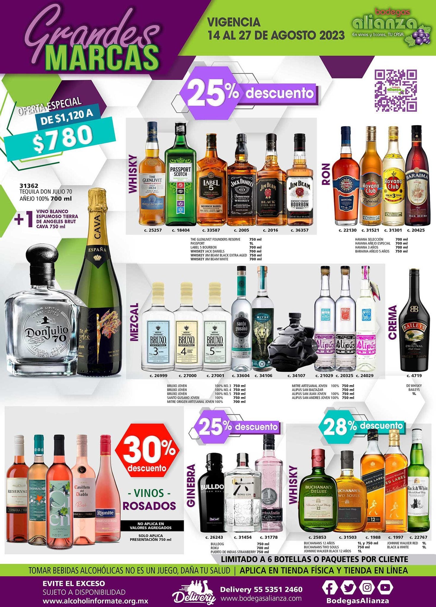 Bodegas Alianza vinos y licores 14 al 27 de agosto: Estas son las mejores ofertas
