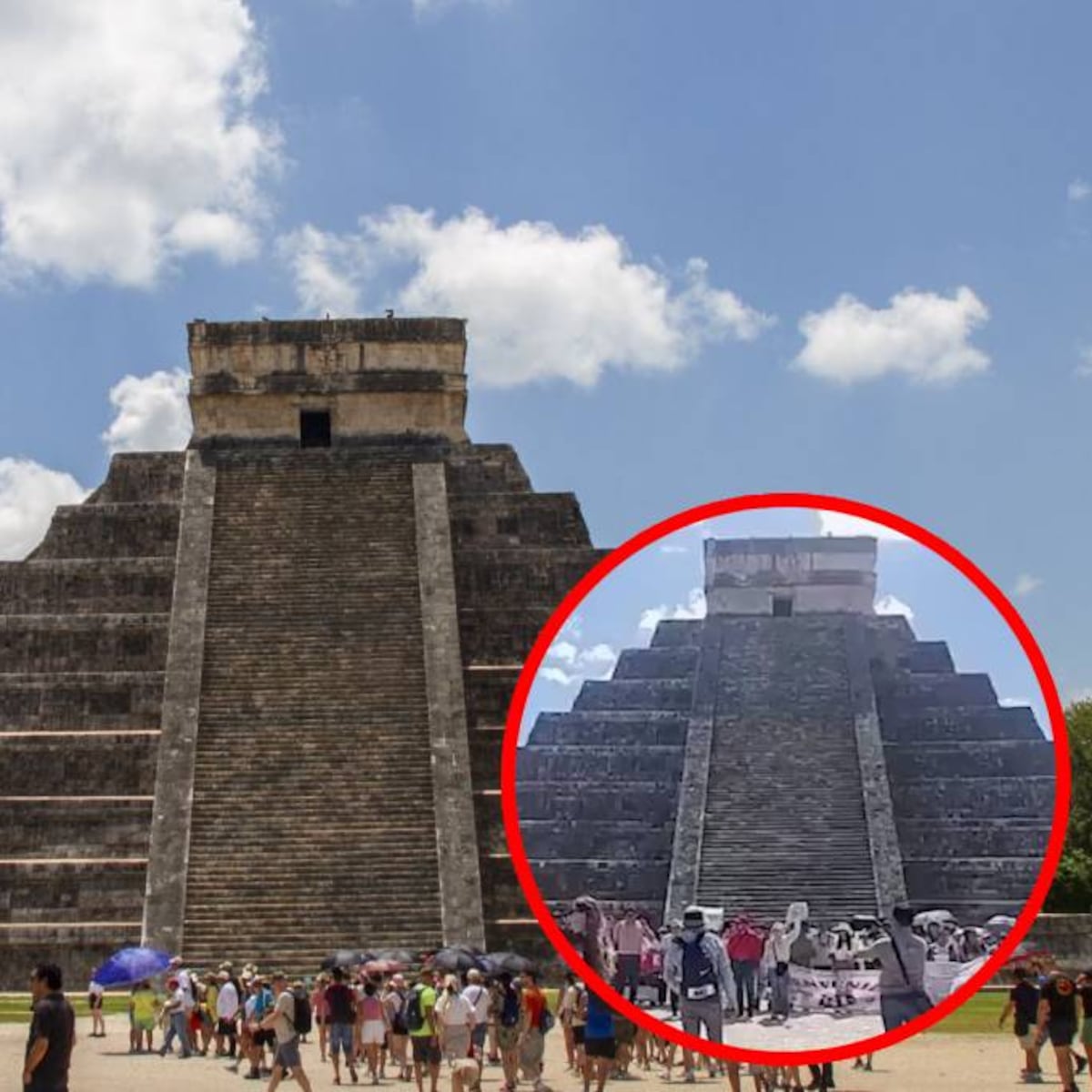 Protestas de la CNTE llegan a Chichén Itzá por mejores condiciones de jubilación