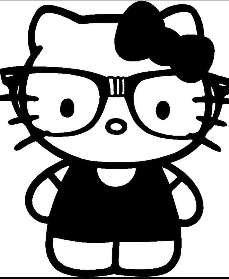 Dibujos de Hello Kitty científica para colorear