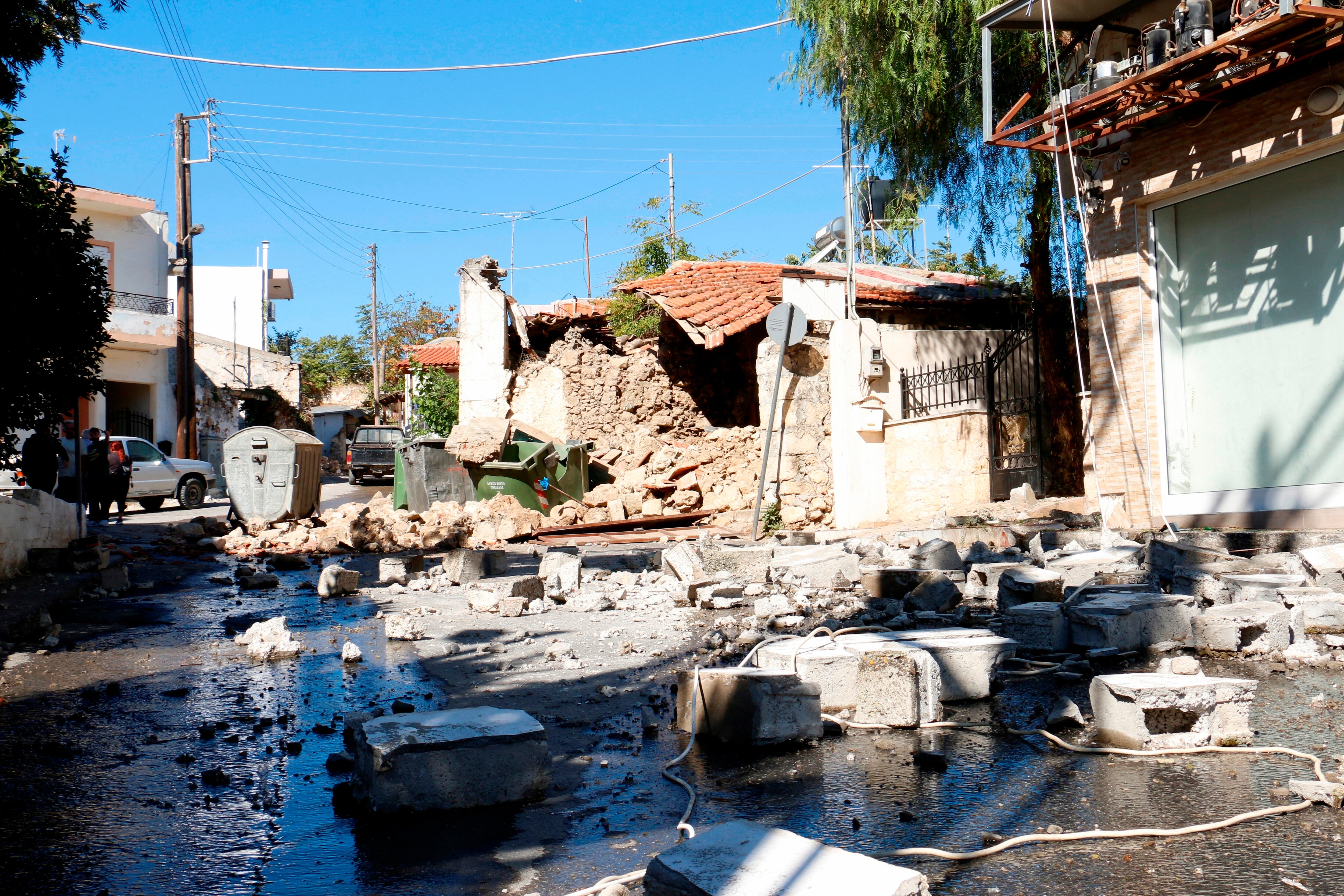 Daños en Arkalochori en la Isla de Creta