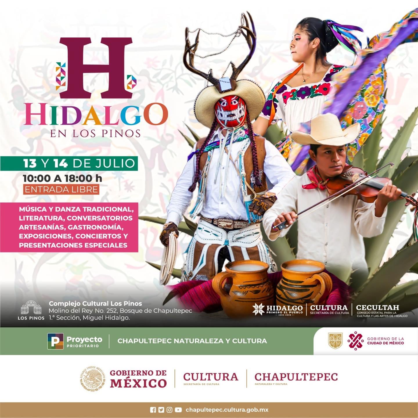 Cartel del Festival Hidalgo en Los Pinos 2024