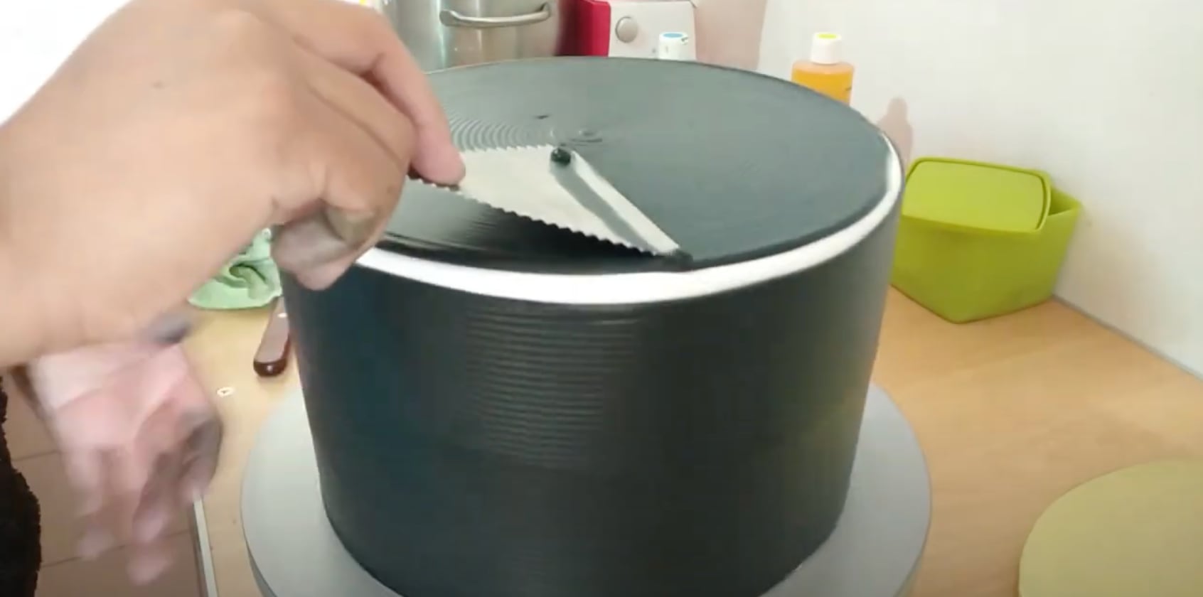 Preparación del pastel de TikTok