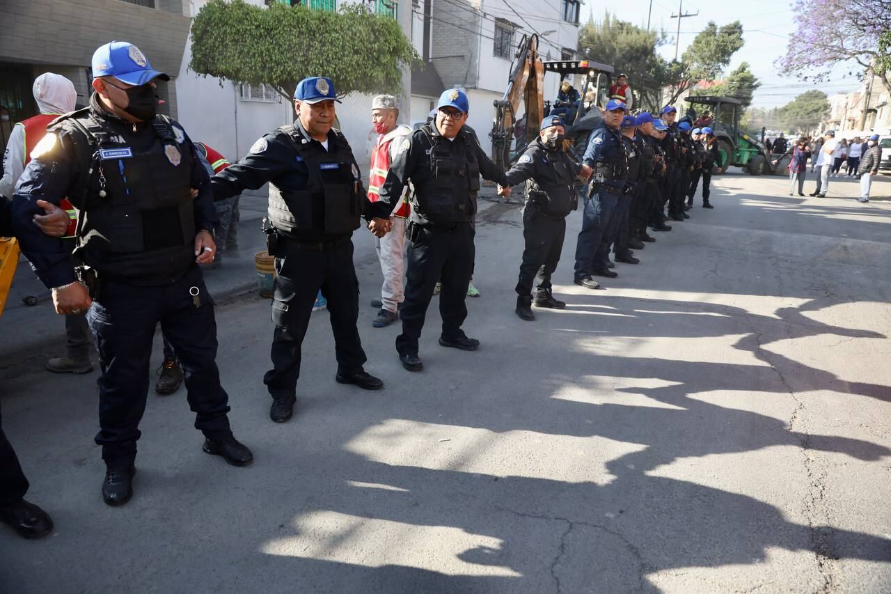 Policía respalda obras en Coyoacán
