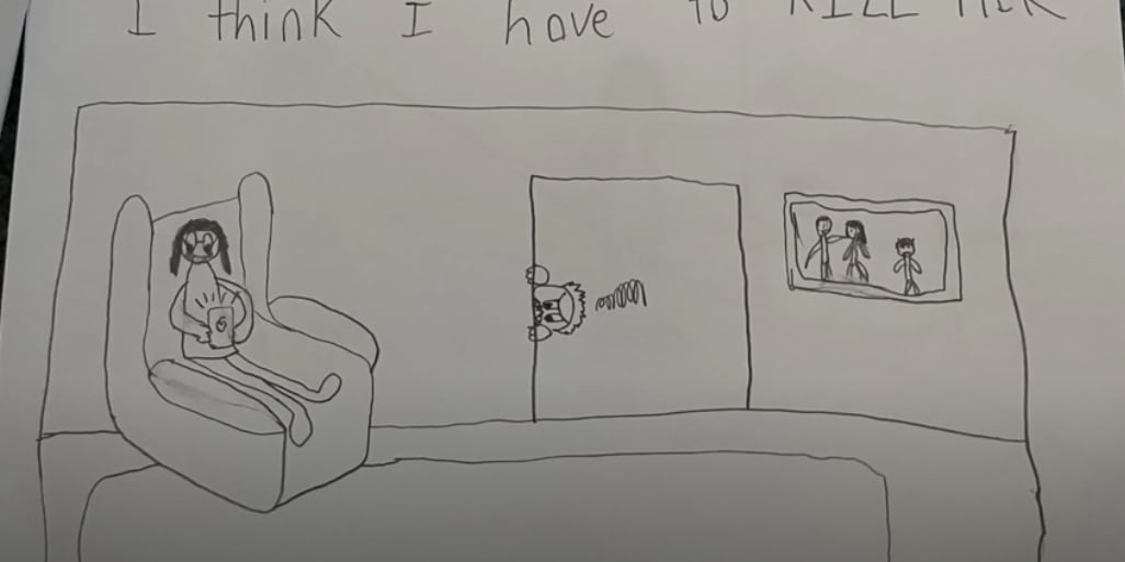 Dibujo perturbador de un niño