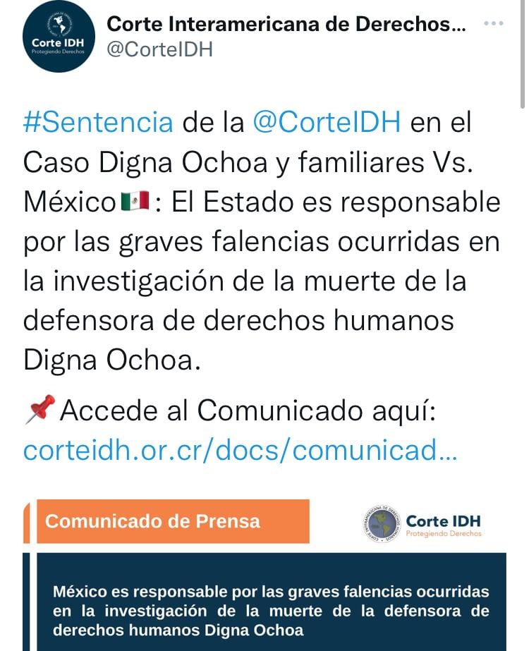 Comunicado de la Corte IDH