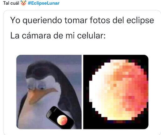 Memes "funan" a las nubes por tapar el eclipse lunar y la luna de sangre 2022