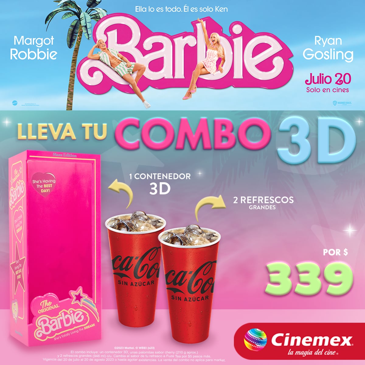 Combo Barbie Cinemex Palomera