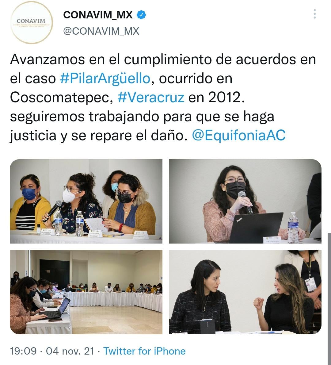 Comunicado de la Conavim