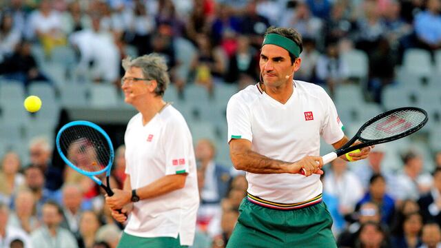 Roger Federer y Bill Gates se impusieron en el duelo de dobles a Rafael Nadal y Trevor Noah.