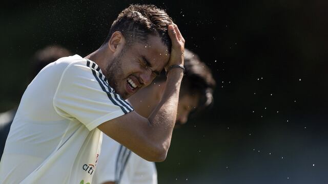 Diego Reyes en entrenamiento con el Tricolor.