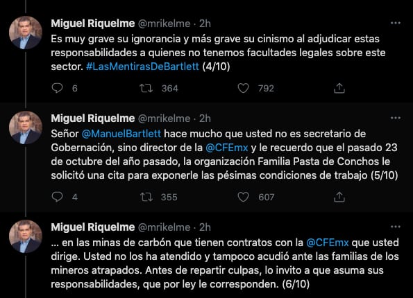 Tuits de Miguel Riquelme