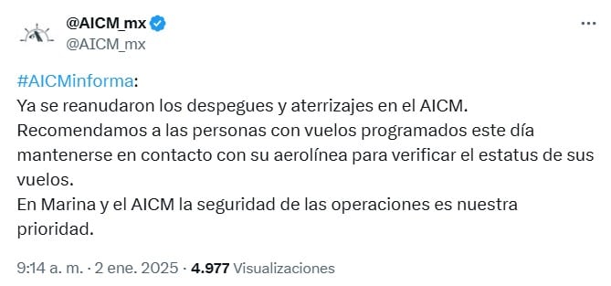 Banco de niebla en el AICM
