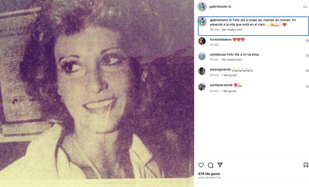 Gabriel Soto recuerda a su mamá