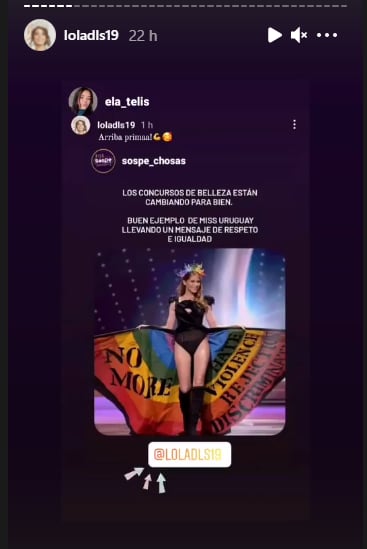 Post sobre el vestido de Lola de los Santos.